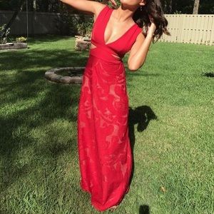 BCBG Red Lace Gown